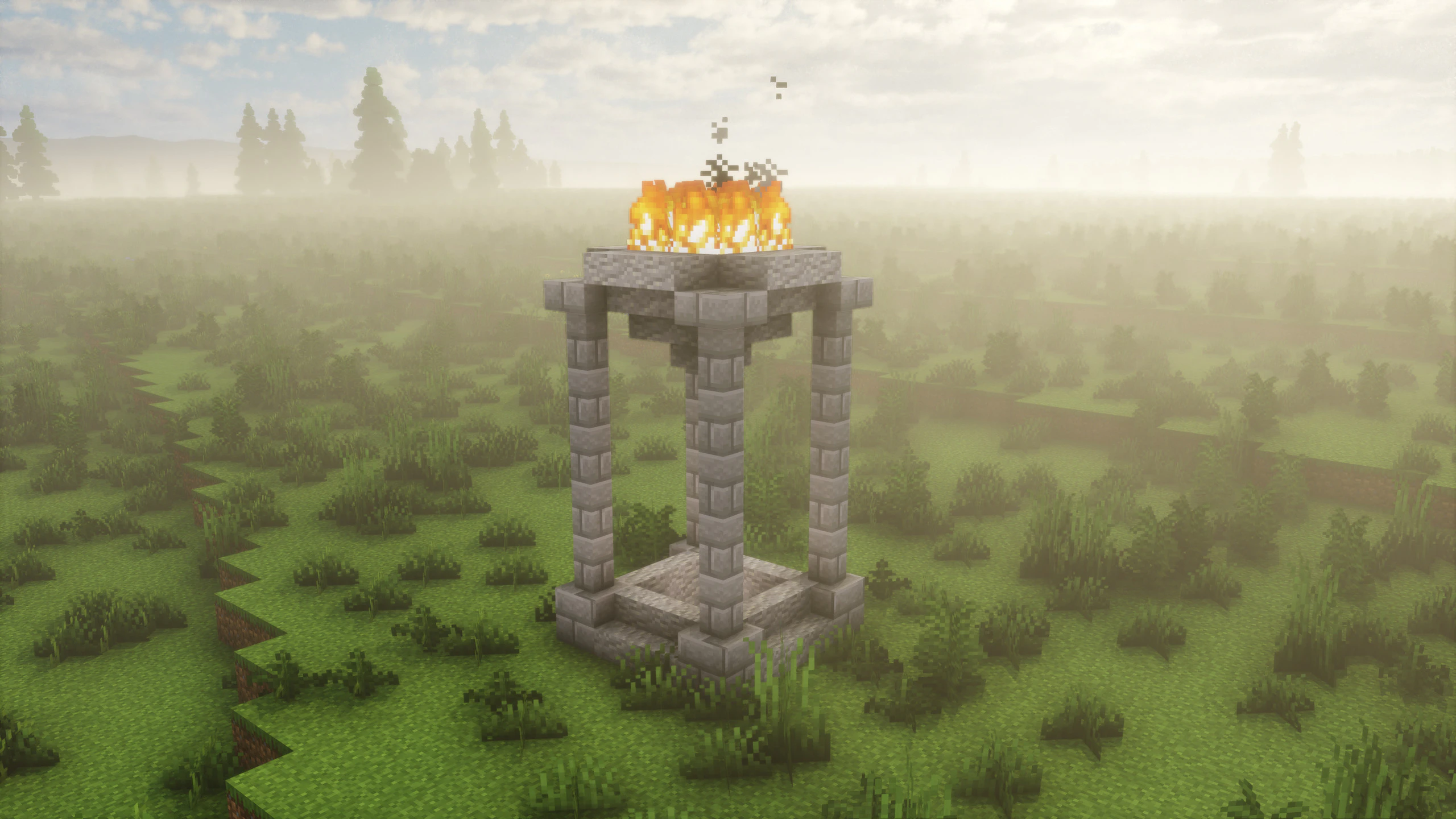 A Return Pillar in the Titan Country, seen from the ground.